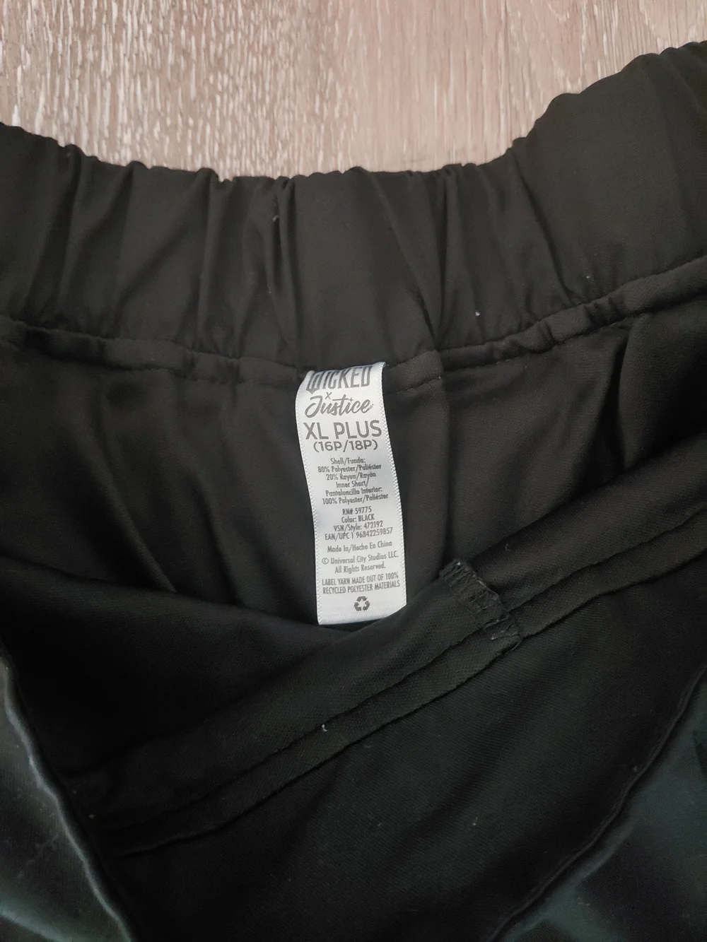 Justice/Wicked Collab Black Circle Skater Skirt XL Plus